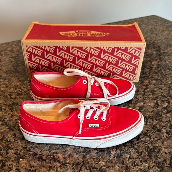 Vans Red Canvas Sneakers EUC M6 W7.5 - Picture 3 of 10